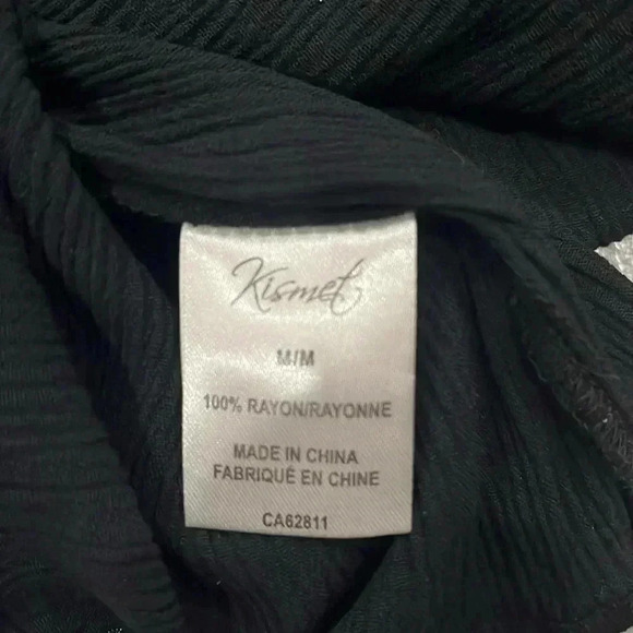 ❤️2/$30❤️[M]Kismet  Black Lace Trimed Square Neck LS Blouse - Picture 7 of 10